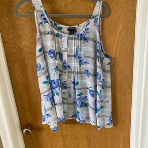 Blue and gray tank blouse